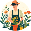 Gardener Gardener Gardening Flowers Motif