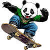 Panda Bear Skateboarder