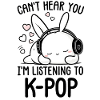 Lapin calme en écoute K-Pop