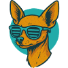 Chihuahua with sunglasses neon