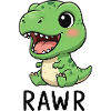 Funny T-Rex Dinosaur Cartoon Joy Laughing