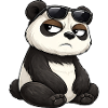 Cool panda cartoon with sunglasses grim