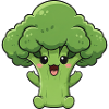 Sweet Broccoli Cartoon Vegetables Laughing Joy