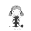 Petite Fille Tricoteuse Laine et Aiguilles