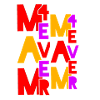 Bunte MEME-Typografie-Collage