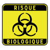 Biologisches Gefahrzeichen, Infektionsrisiko, Material