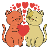 Two Heartfelt Cats Embrace