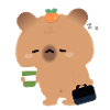Tired Capybara with Coffee