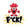 Red Cartoon Shout FCK Burst