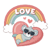 Koala Love Rainbow Heart