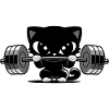 Gatto Fitness con manubrio | Motivo della palestra carina