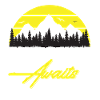 Adventure Awaits Mountain Landscape Neon