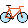 Orange Fahrrad-Silhouette im Pop-Style