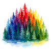 Regenbogenwald Silhouette Rainbow forest