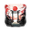 Red Torii on Autumn Trail