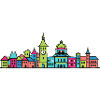 Arte Moderna a Linee Zytglogge dello Skyline della Città di Berna