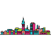 Winterthur City Skyline Modern Line Art