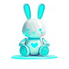Glowing bunny robot with heart
