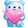 Cuddly bear with heart crystal