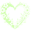 Flower heart in floral frame