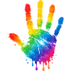 Bunter Handabdruck Aquarell Design 