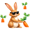 Bunny with sunglasses and carrot