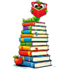 Clever bookworm with glasses