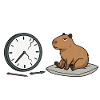 Capybara Nap Humor Broken Clock White