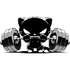 Bodybuilder Cat | Cute Gym Power Motif
