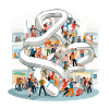 Mengenspirale im Einkaufszentrum