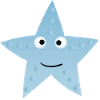 Kawaii Blue Star with Face