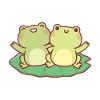 Cute Frogs On Lily Pad Besties