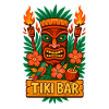 Tiki Bar Vibes Mask Illustration