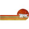 Retro Airplane Sunset Stripes