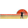Retro Sunset Archer Silhouette
