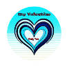 Valentine's Heart Blue Gradient