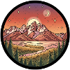Moonlight Mountains Round Patch