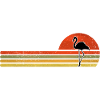 Flamingo in retro sunset