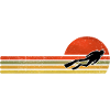 Retro Sunset Jump Figure
