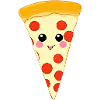 Kawaii Pizza Slice Illustration