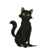 Mischievous Black Cat Illustration