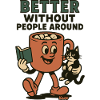 Better: Without people, coffee and cats