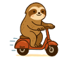 Sloth on scooter