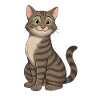 Adorable cartoon tabby cat