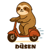 Nozzles sloth on scooter