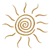 Spiral Sun Glyph in Golden Hue