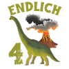 4 ans anniversaire garçon Dino Volcano