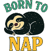 Born to Nap Sloth Illustration