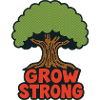Grow Strong Tree Retro Logo