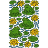 Lily Pad Frogs in Bloom Pattern